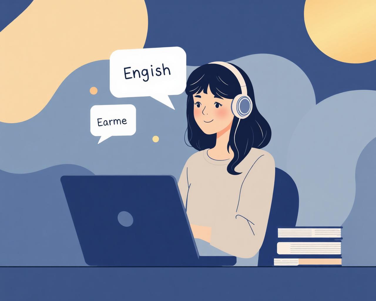 Student learning English online with Moody English